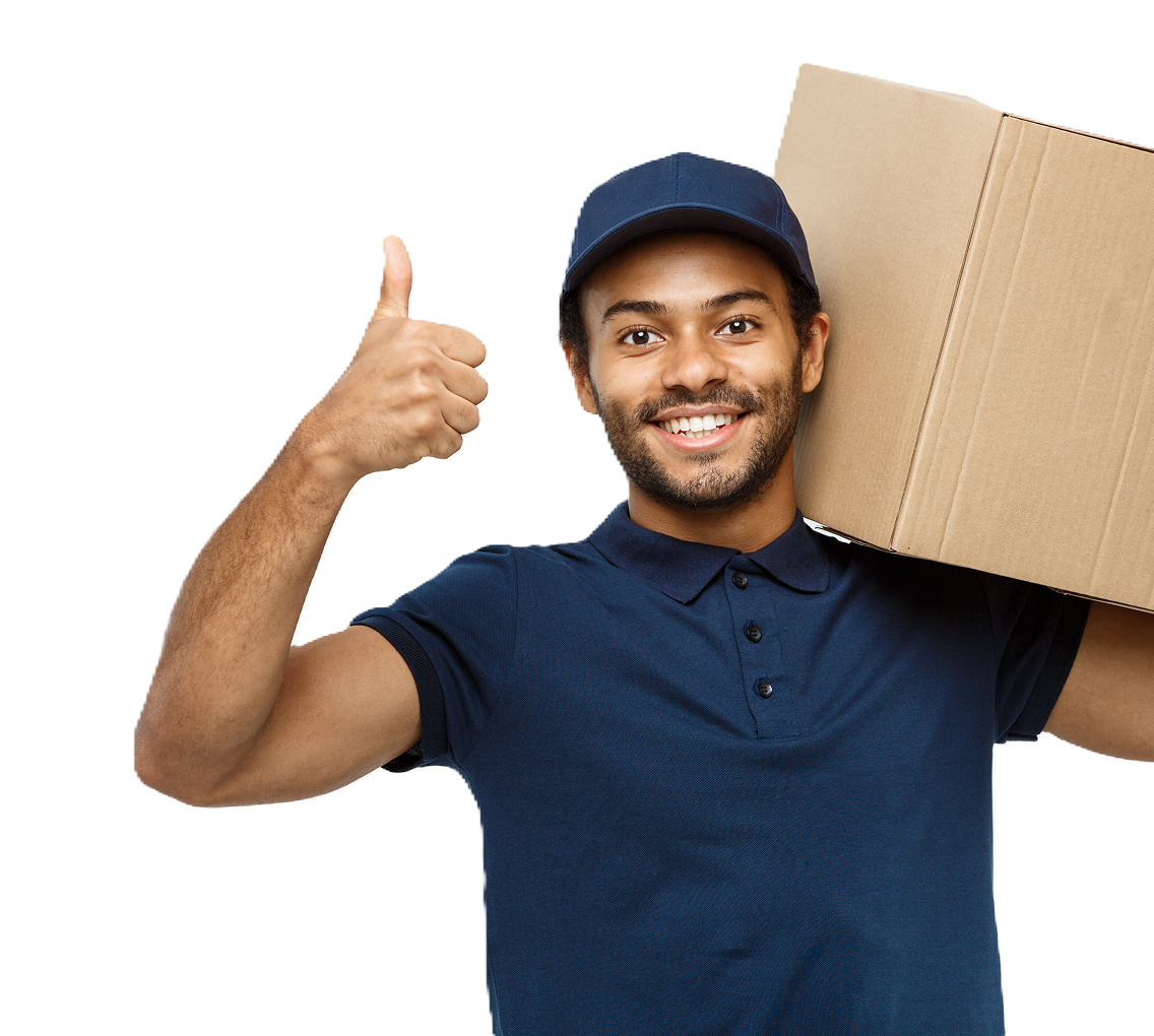 Delivery man with package